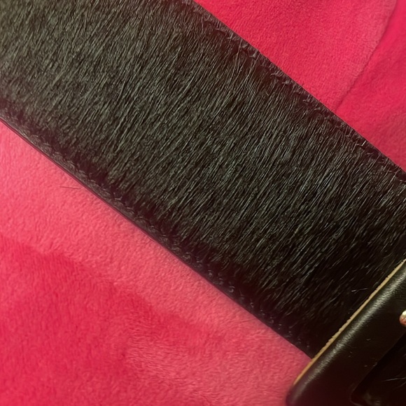Calvin Klein FUR Vintage black pony hair wide belt size Large - Picture 4 of 13